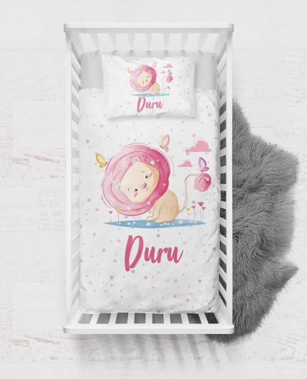 Lion Lady Tasarımlı Bebek Nevresim