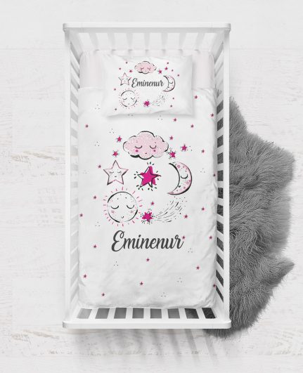 Pembe Gökyüzü Tasarımlı Nevresim