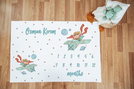 Fly With Me Temalı Bebek Aylık Anı Örtüsü