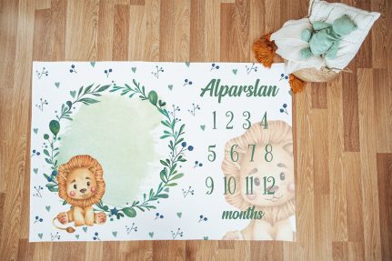 Tek Aslan Bebek Aylık Anı Örtüsü