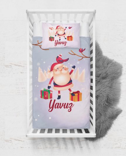 Yılbaşı Noel Baba Tasarımlı Nevresim