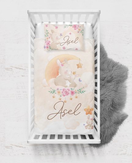 Soft Lovely Rabbits Tasarımlı Nevresim Seti