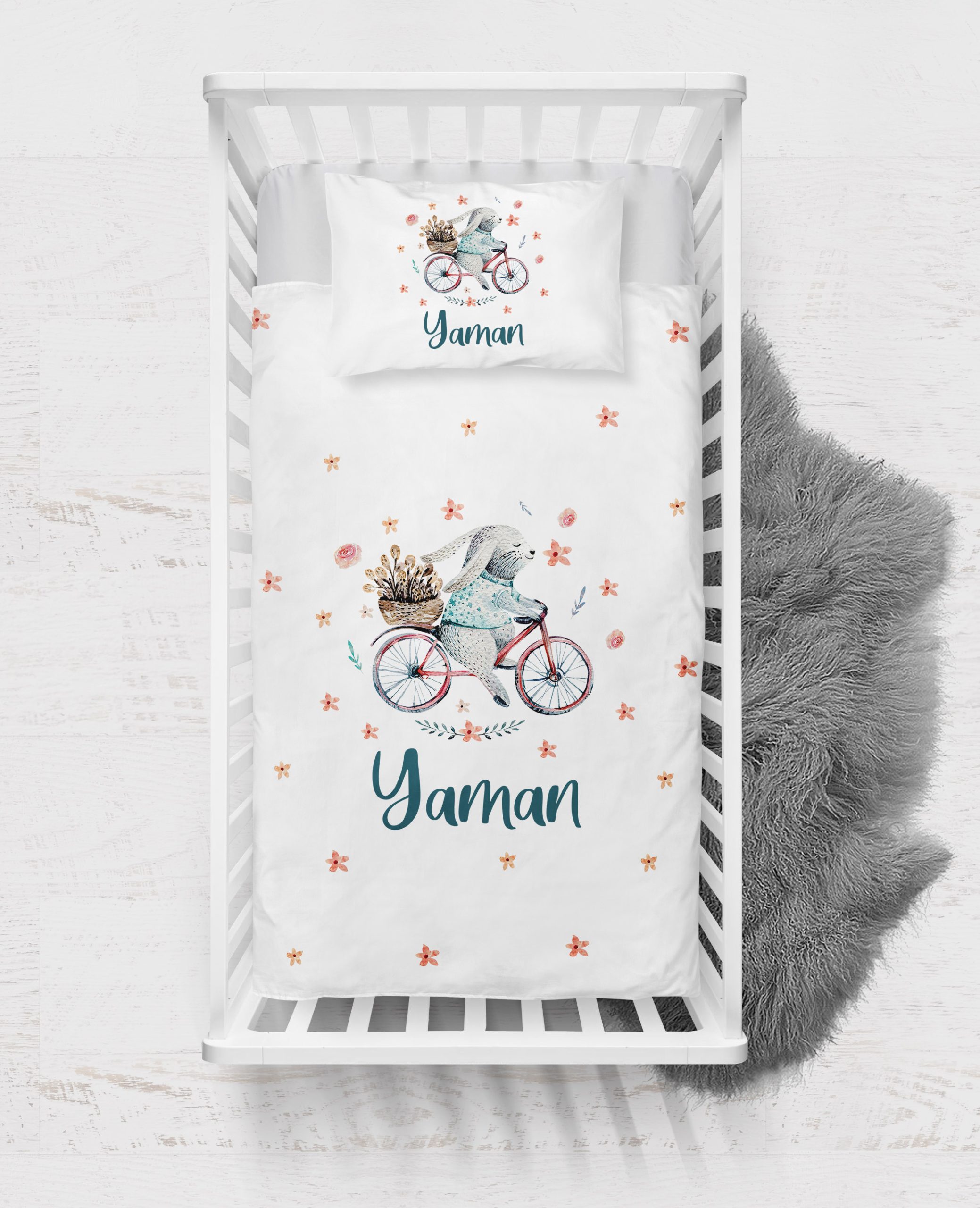 Bisikletli Tavşan Tasarımlı Nevresim - Görsel 2