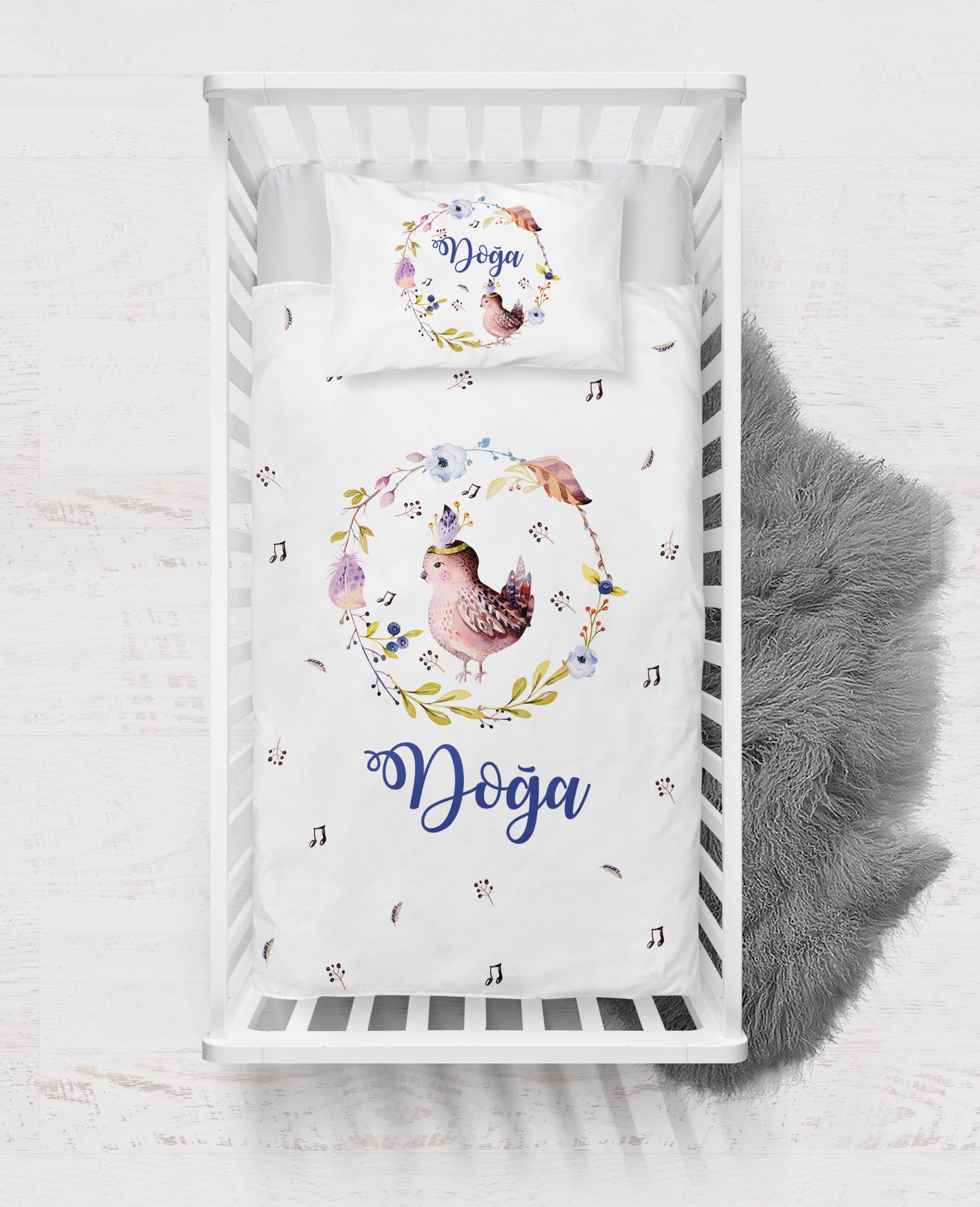 Boho Kuş Tasarımlı Nevresim Seti - Görsel 2