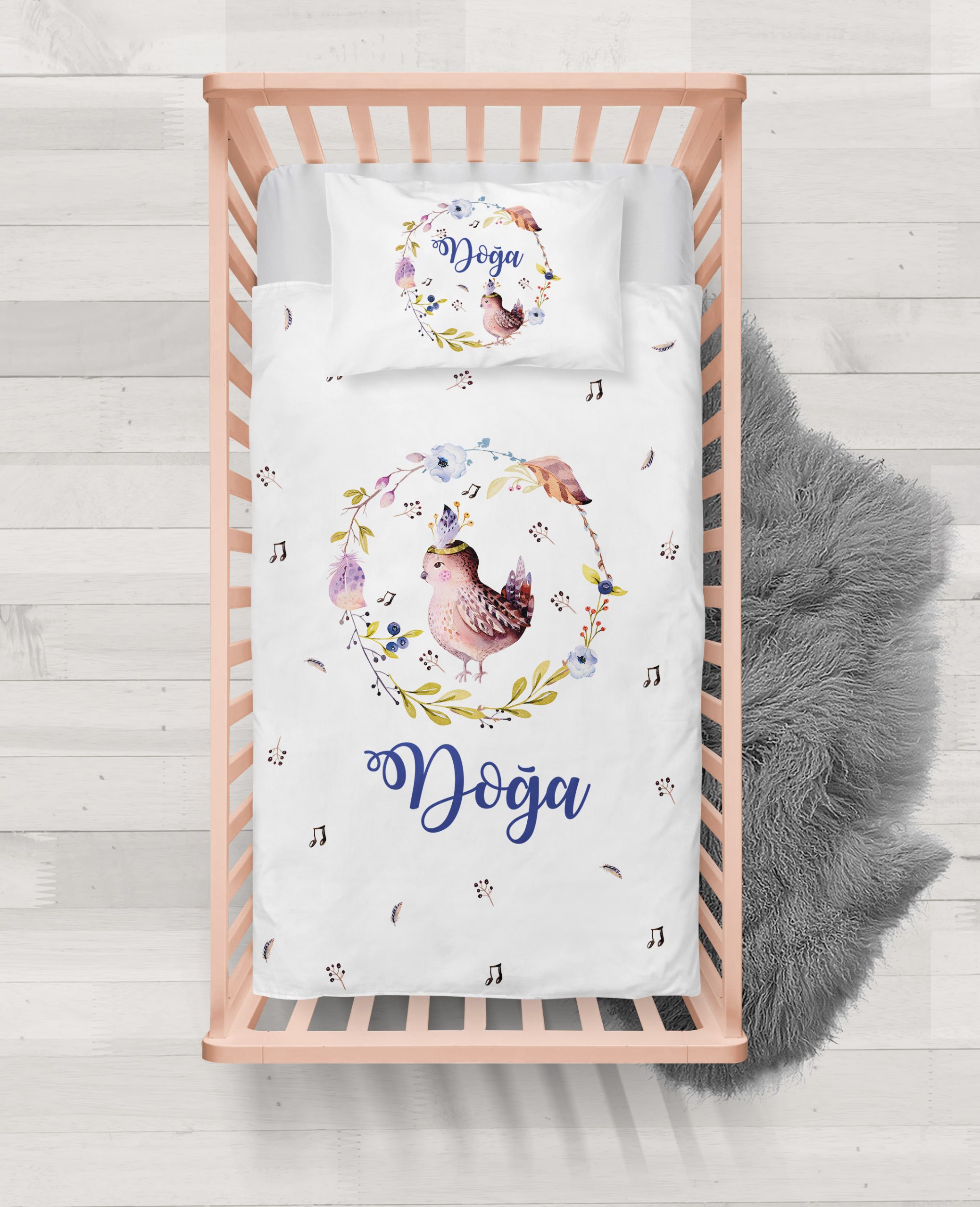 Boho Kuş Tasarımlı Nevresim Seti