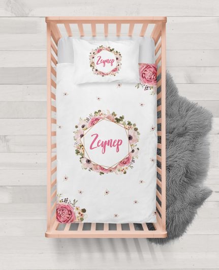Soft Pembe Gül Tasarımlı Nevresim