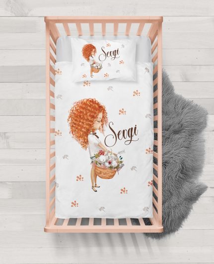 Turuncu Saçlı Kız Tasarımlı Nevresim Seti